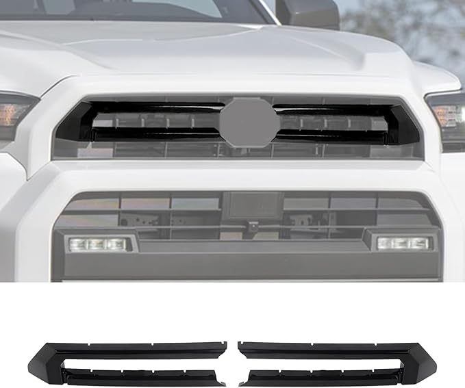 RT-TCZ Front Grille Inserts Trim Cover Grill Frame Decoration Exterior Accessories for Toyota 4Runner 2024 2025 (Black)