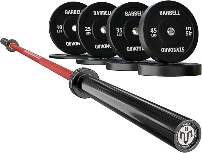 Mikolo 7ft Olympic Barbell, Barbell for Weightlifting and Powerlifting 45lb, Olympic Bar for 1500lbs Capacity, Weight Bar Fit 2” Standard Weights