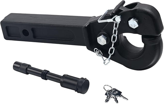 Jextra Pintle Hitch 15 ton Suitable for 2 Inch Pintle Hitch Receiver and Hitch Receiver Pin Lock Black Powder Coat 33000LB