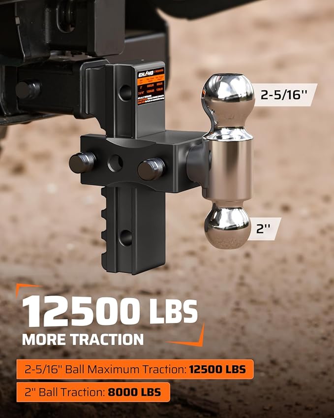 Ehaho Adjustable Trailer Hitch,Drop Hitch 2 Inch Receiver Heavy Duty Aluminum Tow Hitches with 8 Inch Drop/Rise for Truck