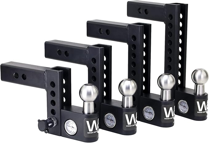 Weigh Safe Aero Hitch - Adjustable Trailer Hitch Ball Mount - 6" Drop Hitch for 2" Receiver - Premium Heavy Duty Steel Trailer Tow Hitch w/Built in Weight Scale for Anti Sway, 12,500 lbs GTW