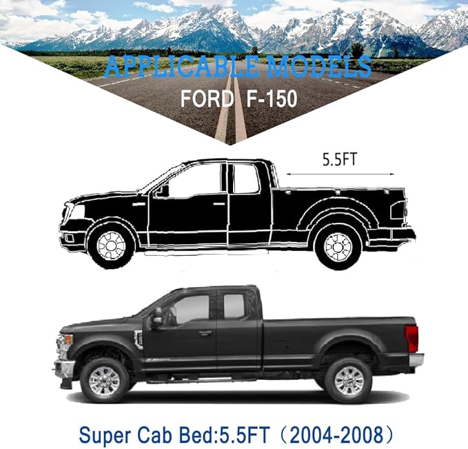 7 Layers Truck Cover Waterproof Custom Fit Ford F150 SuperCab 5.5ft Bed from 2004 to 2008, 7 Layers Heavyweight Pickup Car Cover Outdoor Indoor Sun UV Rain Snow Wind Protection.