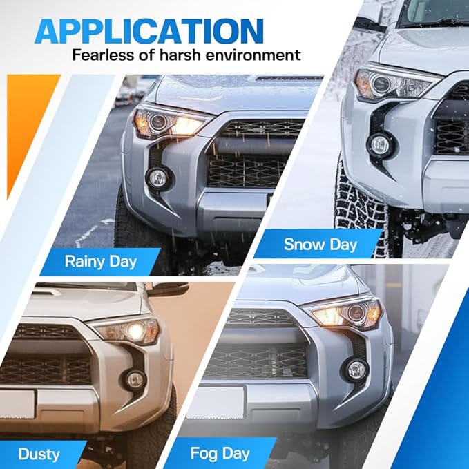 2 Pcs Front Fog Light Decals Trims Covers Compatible with 2014-2024 T'0yota 4Runner Accessories ABS Plastic Front Bumper Grill Covers Stickers Decor for 4Runner Fog Light