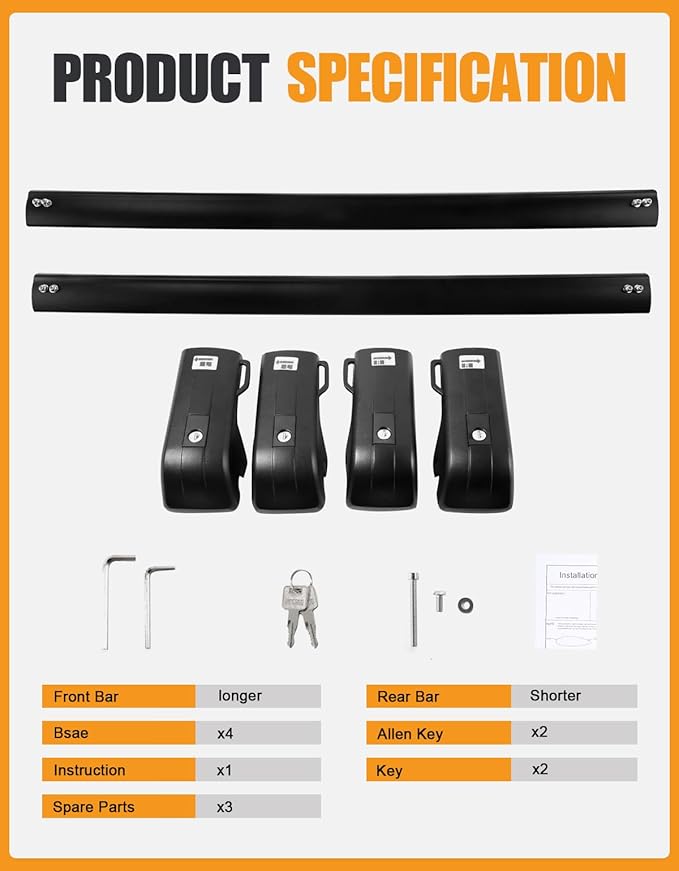 KINGGERI 330lbs All Aluminum Roof Rack Cross Bars Compatible with Ford Explorer 2020 2021 2022 2023 2024 2025 2026, Heavy Duty Lockable Roof Rails Crossbars Rooftop Cargo Basket Luggage Accessories