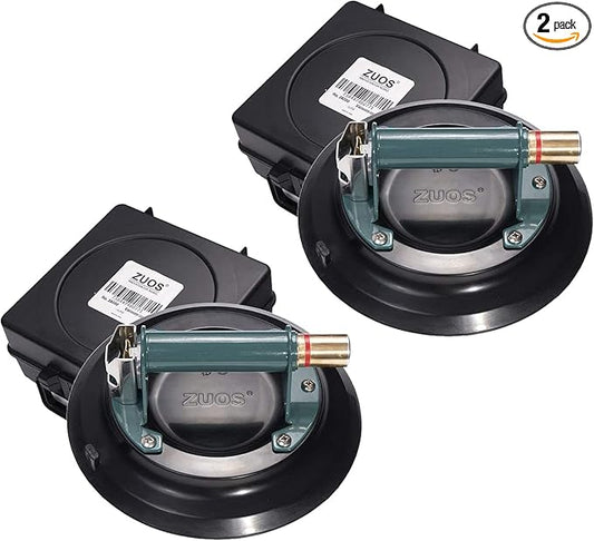 10" Vacuum suction cup for Granite & Glass Lifting, Glass Suction Cup Vacuum Lifter with Metal Handle and Brass Pump,760lbs Load Capacity (2-PCS)