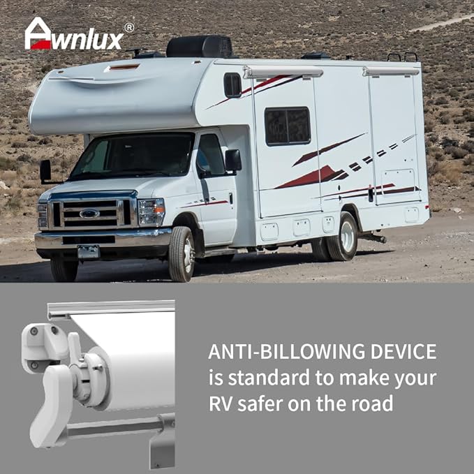 Awnlux Slide Topper Awning PRO MAX - White Modular Slide Out Awning Kit Slide Out Protection for RVs, Travel Trailers, 5th Wheels, and Motorhomes-7' (6'7" Fabric)