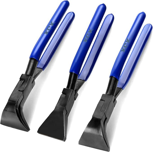 XJX 3-Piece Sheet Metal Hand Seamers, Bending Metal Hand Tools Straight, 45°and 90° Sheet Metal Bending Pliers Set