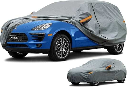 Kayme Heavy Duty Car Cover Custom Fit Porsche Macan, Waterproof All Weather for Automobiles, Full Exterior Covers Rain Sun UV Protection.