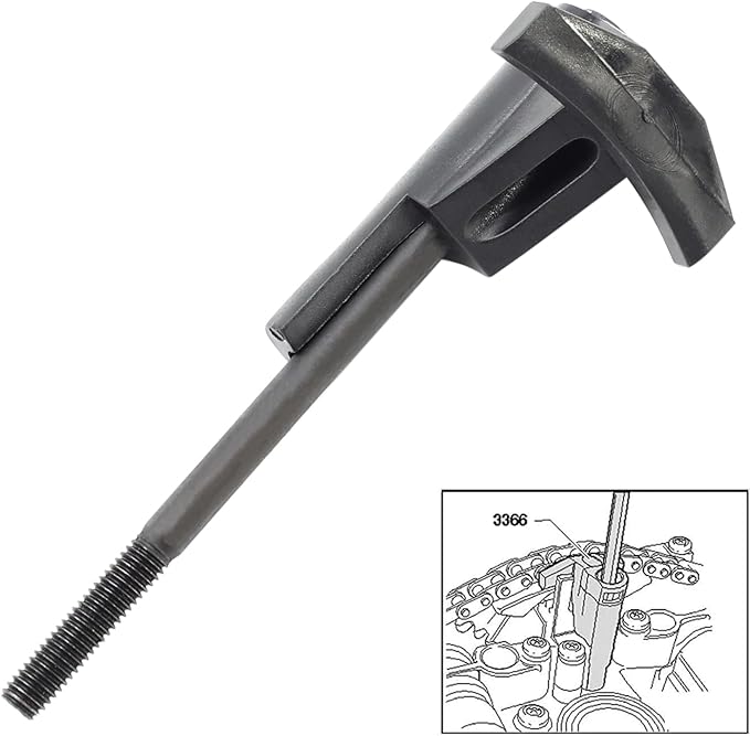 DPTOOL Cam Timing Chain Tensioner Compressed Holding Tool Half Moon and Gasket Replace Tool Compatible with VW Audi 1.8 2.7 2.8 3.2 4.2 Replace 3366