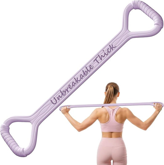 Figure 8 Fitness Resistance Bands with Handles, 20-60lb Adjustable Elastic Excercise Band, Non-Slip Fabric Silicone Bands for Strength Stretch Flexibility Training Arms Back Shoulder Chest Legs