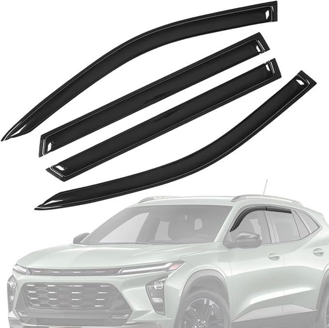 Window Visors Rain Guards Fit 2024, 2025 Chevy Trax Side Window Deflectors Vent Shades Sun Visors Tape-On Mugen Style 4PCS