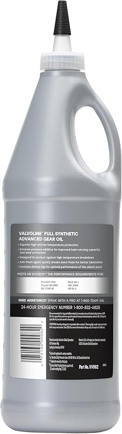 Valvoline SynPower SAE 75W-140 Full Synthetic Gear Oil 1 QT, Case of 12
