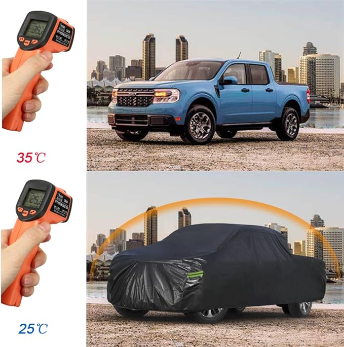 Truck Cover Waterproof Custom Fit GMC Sierra 1500-3500 Crew 5.5'/5.75'(1998-2025), 7 Layers Heavyweight Pickup Car Cover Outdoor Indoor Sun UV Rain Snow Wind Protection.