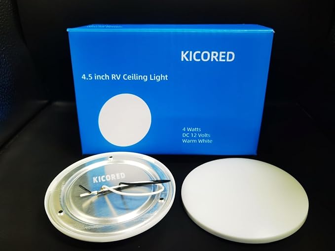 RV LED Ceiling Light,12v RV Lights Interior,4.5 inch Low Profile Puck Light for RV Interior, Camper, Trailer, Boat and Motorhome(Warm White 3400K, 6PCS)