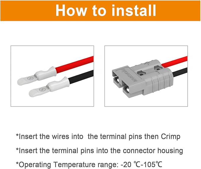 Connector, Quick Connect/Disconnect Battery Plug Connector Interchange Genderless Design Suitable for Car Trailer Winch Hoist Motor Electrical Equipment (Grey 50A 4 Pack 10-12 AWG)