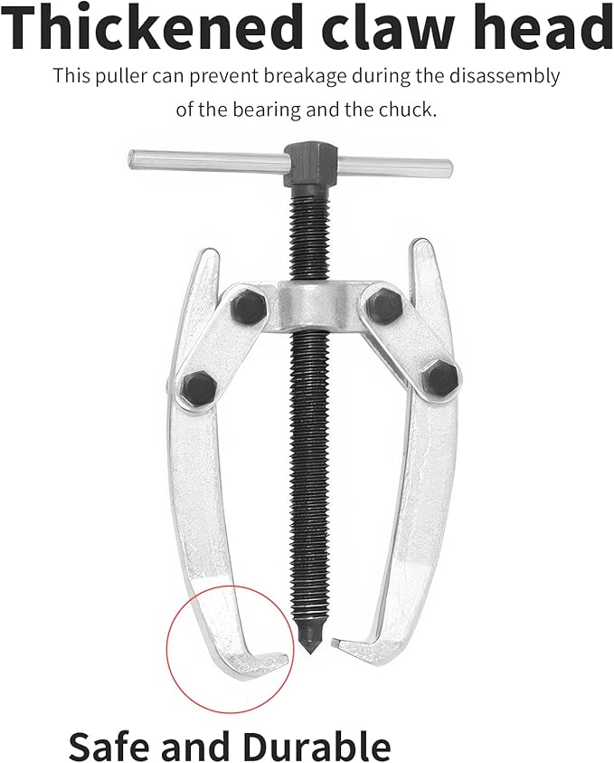2 Jaw 2.5in/65mm Universal Bearing Gear Pullers Heavy Duty Extractor Tool,High Carbon Steel Puller,Adjuestable Removal Kit Type for Bearings/Flywheels/Pulleys Remove