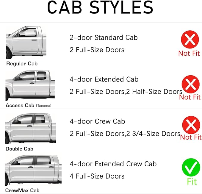 Lightronic Extra Durable Clip-on In-Channel Auto Vent Window Visor Rain Guards, Fits 2007-2021 Toyota Tundra CrewMax, SR5/Limited/1794 Edition/Platinum/TRD Pro (4-Door Extended Crew Cab), Smoke, 4-Pcs