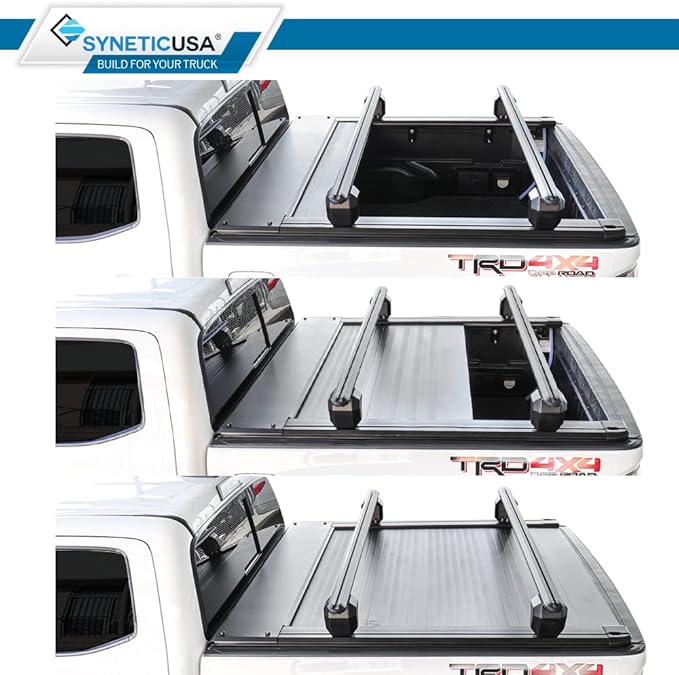 Syneticusa ER Power Retract Hard Tonneau Cover with Crossbars Fits 2016-2026 Tacoma 5' Bed Off Road Retractable