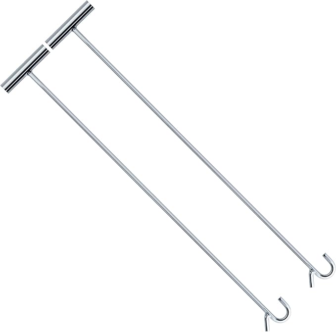 5th Wheel Pin Puller, 2 Pack 32" Solid Steel Chrome Plated 5th Wheel Puller Hook, Heavy Duty 5th Wheel Puller w/Hook