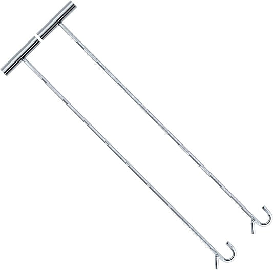 5th Wheel Pin Puller, 2 Pack 32" Solid Steel Chrome Plated 5th Wheel Puller Hook, Heavy Duty 5th Wheel Puller w/Hook