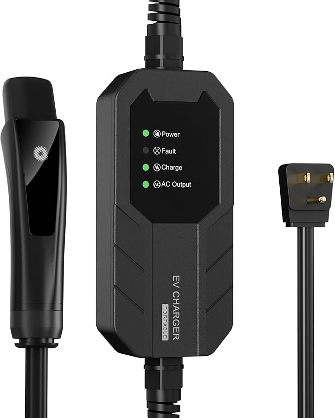 MEGEAR 16 Amps Level 1 Tesla Charger, NEMA 5-15 Plug, Portable Electric Car Charger with a 23 Ft Cable, Compatible with Tesla Models X/Y/3/S and Cybertruck
