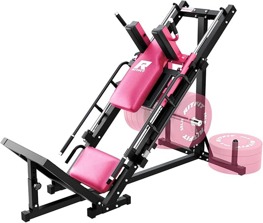 RitFit Leg Press Hack Squat Machine, Professional Adjustable Leg Press Machine for Home Gym with Linear Bearing, Specialty Hack Squat Machine for Full Lower Body Workout with Weight Storage Posts