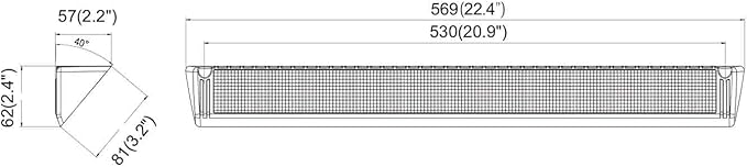 Raycharm 22.4" RV & Boat Exterior LED Porch Light Fixture, 40° Down Angle Flood Beam, 4000K Natural-White, 12V/24V DC, High Lumen Output Low Current Draw, Waterproof White Finish, 1-Pack