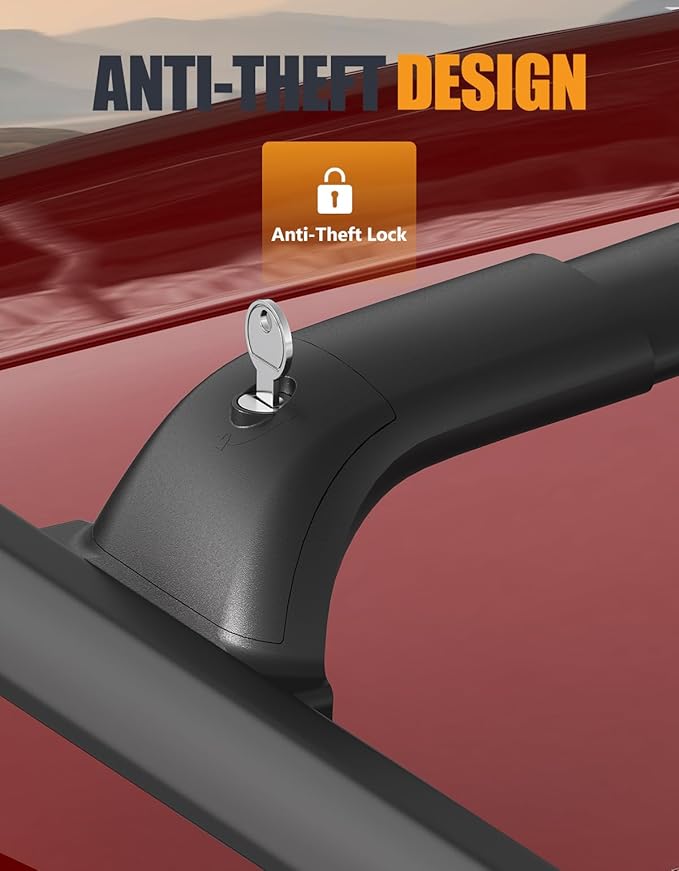 KINGGERI 260lbs Lockable Roof Rack Cross Bar Compatible with Chevrolet Chevy Traverse 2018-2021. Heavy Duty All Aluminum Crossbars Rooftop Cargo Basket Luggage Kayak Canoe Snowboard Bike