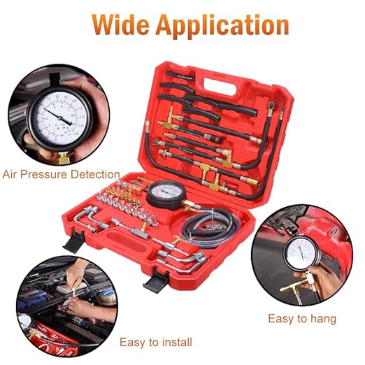 0-140PSIFuel Injection Pressure Tester Kit, Pro Fuel Pressure Tester Kit, Car Truck Motorcycle Diagnostic Tool