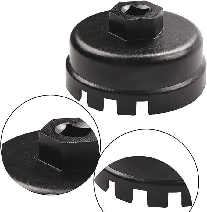 HiSport Oil Filter Wrench Replacement for Toyota, Lexus, RAV4, Camry, Tundra, Highlander, Sienna and More-Cup Style Oil Filter Cap Removal Socket Tool for 2.5-5.7L Engine with 64mm Housing