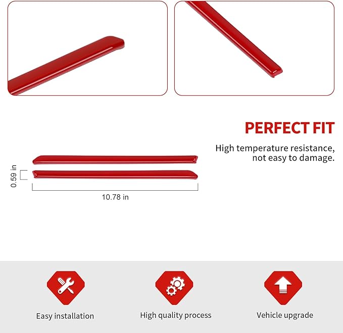 Jimen Compatible with Toyota 4Runner 2020-2024, Front Center Grille Inserts Cover Exterior Trim Accessories (Red)