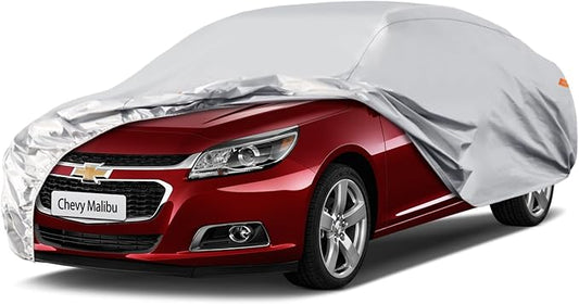 Waterproof Car Cover for Chevrolet Chevy Malibu, 5 Layers Compatible with Chevrolet Chevy Malibu All Weather, Snowproof Windproof Rain Ice Sun UV Protection