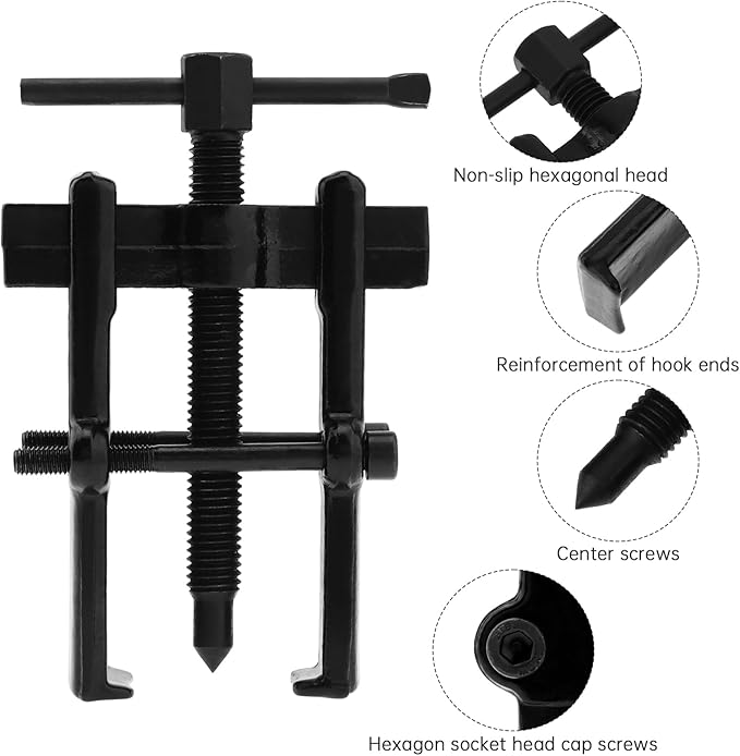 ChgImposs 3 Inch 2-Jaw Gear Puller, Adjustable CR-V Steel Bearing & Gear Separator Tool for Removing Bearings, Pulleys, Flywheels, Auto Mechanic Repair Tool