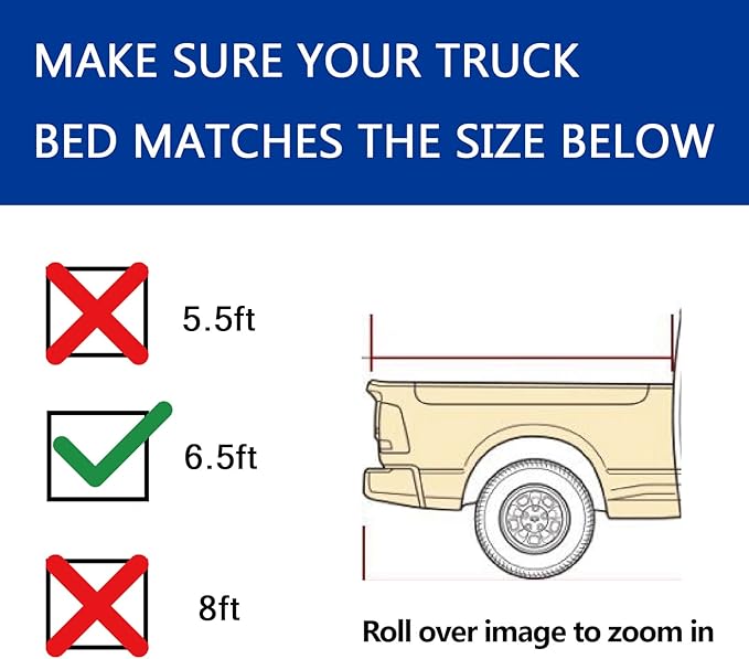 Lyon Cover 6.5ft / 78.9" Soft Roll-Up Truck Bed Cover Compatible with 2015-2026 Ford F-150 Tonneau Cover