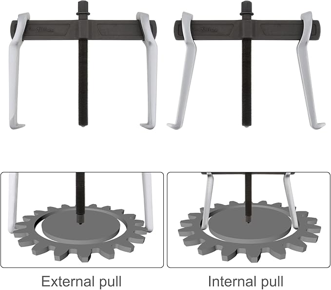 ChgImposs 8 Inch 2-Jaw Gear Puller, Adjustable Bearing Puller Gears, Reversible Removal Tool for External Internal Pulling, CR-V Two Claws Puller Tool for Removal of Pulleys Flywheels Bearings Gears