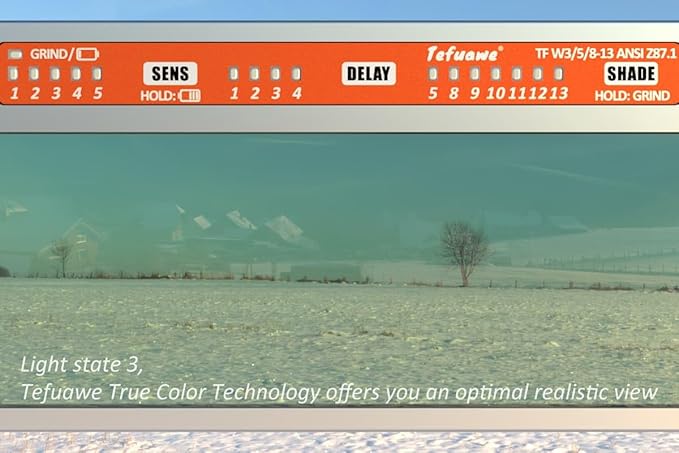 Tefuawe 2x4 1/4 Gold Automatic Welding Lens, 2 Amp TIG Rating, Variable Shade with Multiple Settings, For Stick Mig Tig