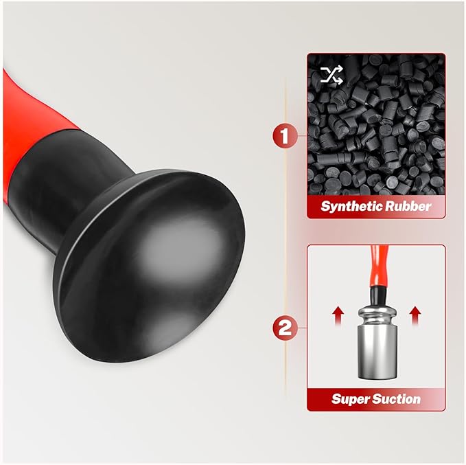 BILITOOLS 2PCS Valve Lapping Kit with 8 Suction Plates 4 Size, Valve Grinding Tool for Engine Maintenance (Red)