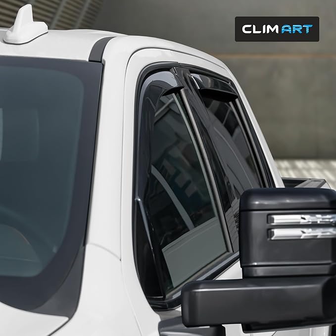 CLIM ART in-Channel Incredibly Durable Rain Guards for Chevy Silverado/Sierra 2500HD/3500HD 2020-2026 Crew Cab, Original Window Deflectors, Vent Window Visors, Vent Deflector, 4 pcs. - 620178