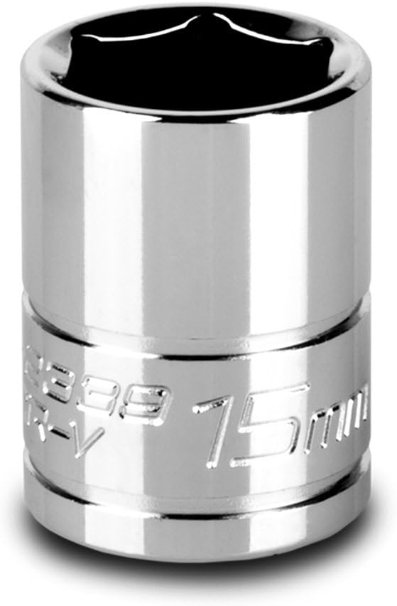 Capri Tools 15 mm Shallow Socket, 3/8-Inch Drive, 6-Point, Metric