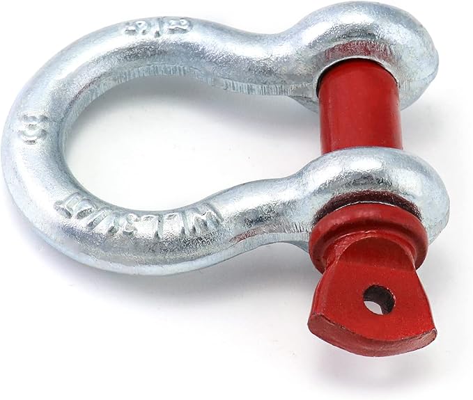 QWORK 5/8" Anchor Shackle Carbon Steel Screw Pin, 10 Pack Heavy Duty D Ring Shackle, 6,500 lbs Shackles for Tow Strap Winch Off Road Vehicle Recovery