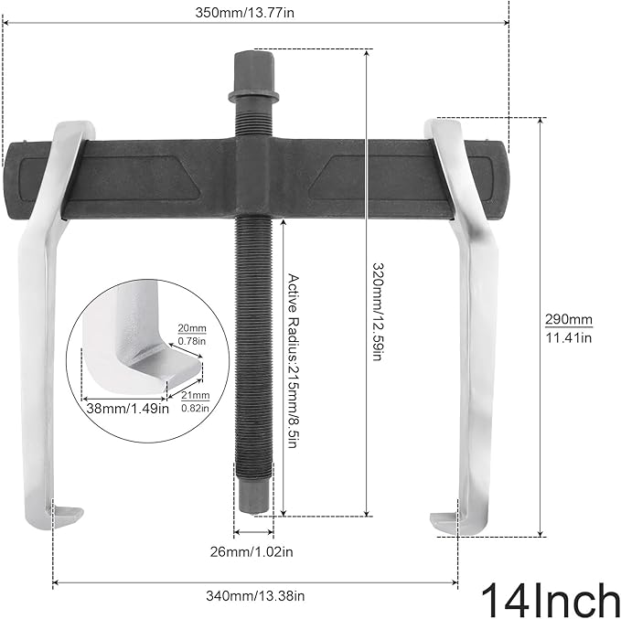 ChgImposs 14 Inch 2-Jaw Gear Puller + 4 Inch 2-Jaw Bearing Puller Gears