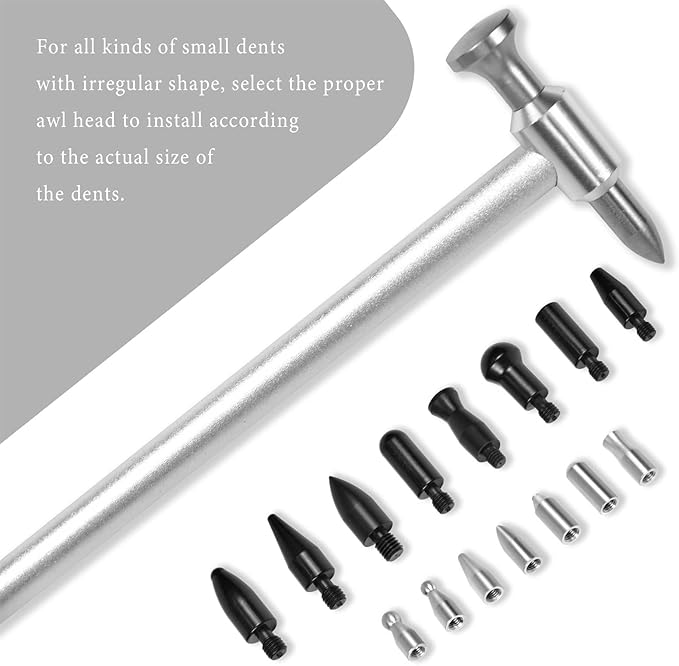 WHDZ Paintless Dent Repair Tools Car Dent Removal Hammer Aluminum Tap Down Tools with Tips