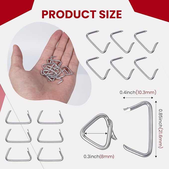 470Pcs Hog Rings, 3/4" Galvanized Hog Rings Upholstery, Hog Ring kit, Hog Ring for Furniture Upholstery, Auto Upholstery, Animal Pet Cages, Sausage Casings, Fencing