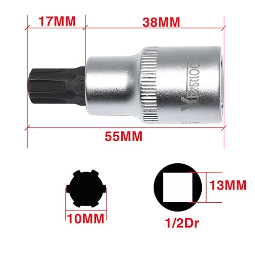 Camshaft Adjuster Socket OEM T40080, Compatible with VW Audi 2.0T Belt Engine, Engine Type: BPJ, M10 Camshaft Screw Removal Tool