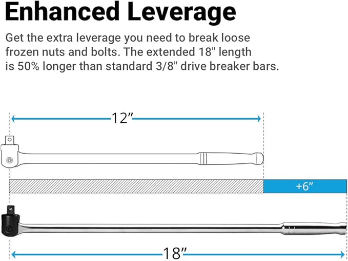Capri Tools 3/8 in. Drive 18 in. Extended Leverage Breaker Bar