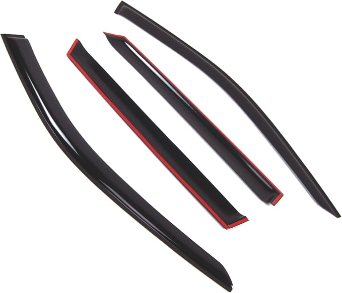 TuningPros Outside Mount Window Vent Visors Rain Guards Compatible with Land Discovery Sport 2014-2016 | Side Window Wind Deflectors Rain Shields | Smoke Tinted, 4 Pcs Set, DGWV-820