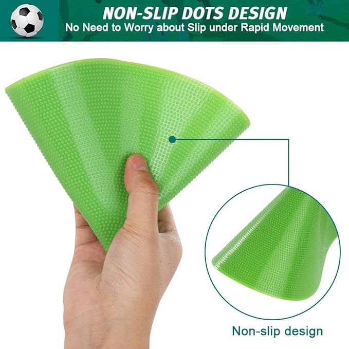 Poly Spots Spot Markers for Gym Floor 4.72inch 6inch 9inch 24Pcs Non-Slip Rubber Floor Dots Round Agility Markers Flat Cones for Sports Soccer Basketball PE Training, Dance, Classroom Activities