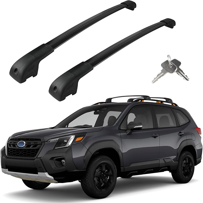 Roof Rack Cross Bars Compatible with Subaru Forester Wilderness 2022-2026, Adjustable Aluminum Heavy Duty 300 LBS Anti-Theft Lock Cargo Carrier Rooftop Crossbar Accessories for Bike, Snowboard,Luggage