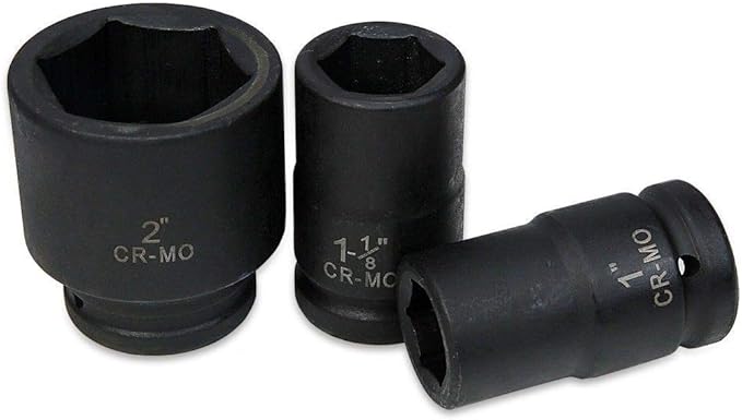 Stark USA 9-Pieces 1" DR Drive Deep Impact Socket Set 6-Point (1-Inch - 2-Inch) 9pc Impact Socket Set Carrying Case