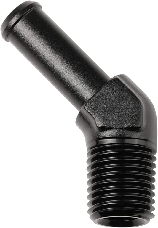 1/4 NPT Male to 3/8" Hose Barb Fitting Adapter 45 Degree Elbow Aluminum Black